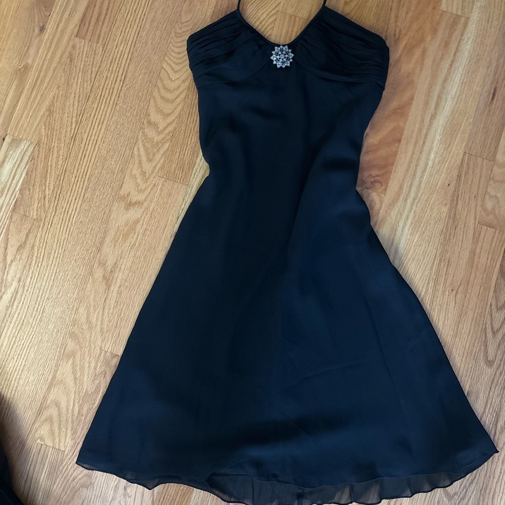 Express Black Halter Dress with Broach